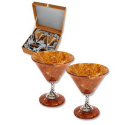 Набор из 2-х фужеров для мартини Венера в подар. коробке, янтарь, се