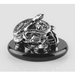 Статуэтка Змея - символ года, покрытие - серебро 925 пробы, Италия, серебристый