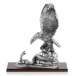 Статуэтка Орел и змея, покрытие - серебро 925 пробы, Италия, серебристый