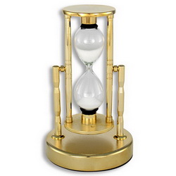Часы песочные 2,5 мин., металл, стекло, золотистый