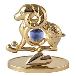 Сувенир "Символ года" с синим кристаллом на подставке, сталь