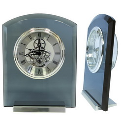 Часы настольные "Рим", в комплекте с шильдом, стекло, металл