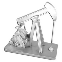 Композиция Нефтяная качалка, мраморная крошка, посеребрение, Италия