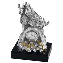 Настольные часы "Символ года", покрытие - серебро, Италия, цвет серебристый