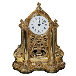 Часы настольные "Imperial" с маятником, кварцевый механизм, металл, позолота, в подарочной коробке, Италия