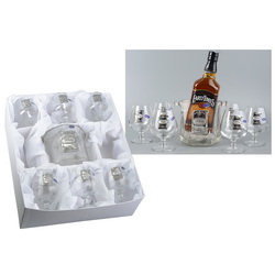 Набор из 6-ти бокалов для виски с ведерком для льда, хрустальное стекло, шильд