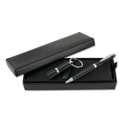 Набор CERRUTI: ручка шариковая и брелок c флэш-картой USB 2.0 на 4 Гб, металл, в подарочной коробке