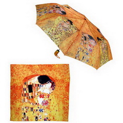 Набор Климт.Поцелуй: платок 72х72 см, складной зонт-полуавтомат, полиэстер
