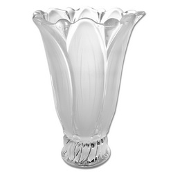 Ваза Fiore, h28см, хрустальное стекло, отделка-серебро, Италия