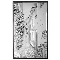Картина Улочка, дерево, отделка - серебро, Италия