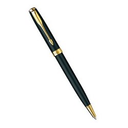 Ручка Parker Sonnet Matt Black GT (корпус-лак, отделка-позолота 14К), шариковая черный
