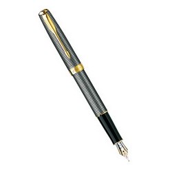 Ручка Sonnet Chiselied Cisele GT перьевая(перо-золото 18К,отделка-родий,корпус-серебро 925 пробы,отделка-позолота 23К), черный