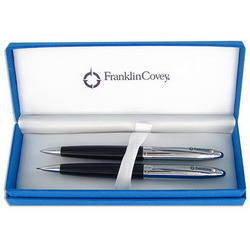 Набор FRANKLIN COVEY Lexington Black/Chrome:ручка шариковая и карандаш, черный