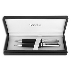 Набор PENATIA Madison, Black/Chrome:ручка шариковая и карандаш, черн