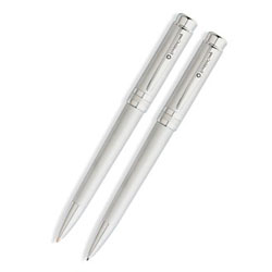 Набор FRANKLIN COVEY Freemont Satin/Chrome: ручка шариковая и карандаш, цвет серебристый