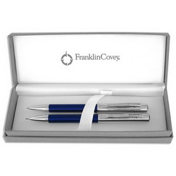 Набор FRANKLIN COVEY Greenwich Blue/Chrome: ручка шариковая и карандаш, синий