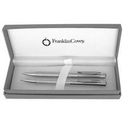 Набор FRANKLIN COVEY Greenwich Satin Chrome: ручка шариковая и карандаш, серебристый