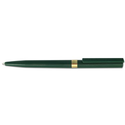 Ручка Любек шариковая с металлической отделкой золотого цвета, цвет зеленый