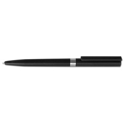 Ручка Ява шариковая с металлической отделкой серебр. цвета, цвет черный