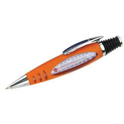 Ручка Фаренгейт шариковая с термометром, цвет оранжевый