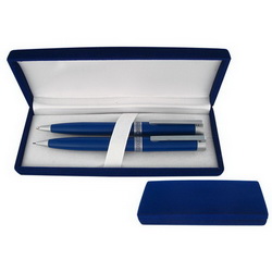 Набор Вояж: ручка шариковая и механический карандаш, металл, в футляре, синий