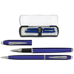 Набор Инсбрук: ручка шариковая и роллер, металл, синий