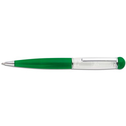 Ручка шариковая с песочными часами на 1 мин. и с подсветкой в цвет корпуса, цвет зеленый