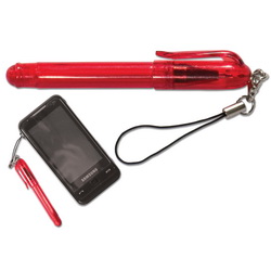 Ручка шариковая - подвеска для мобильного телефона, цвет красный