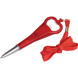 Ручка - открывалка на шнуре, красный