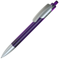 Ручка Tris Transparent Sat c цветным корпусом и серебристыми деталями, Италия