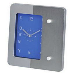 Часы настольные с цветным циферблатом и магнитами для заметок, металл, пластик, синий
