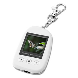 Брелок-цифровая фоторамка, экран 1,5, календарь, встроенная батарея, цвет белый
