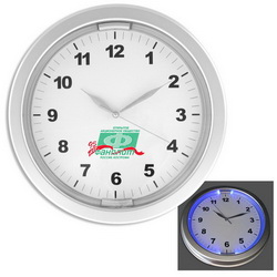 Часы настенные Ричмонд с подсветкой (б/батареек), серебристый