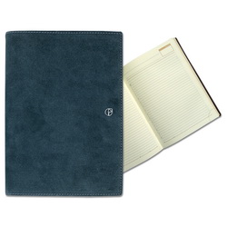 Ежедневник-портфолио VELOUR недатированный (400 стр.), тонир. блок, натур. замша, в подарочной упаковке, цвет синий