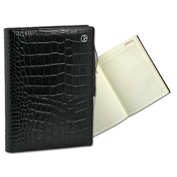 Ежедневник-портфолио недатированный CLIP CROCCO (352 стр.), кожа, в подар. упаковке, цвет черный