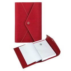 Ежедневник-портфолио MAIL недатированный (400 стр.), на кнопке, держатель для ручки, кожа, в подарочной упаковке, цвет красный