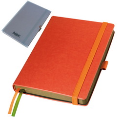 Ежедневник недатированный Portobello Trend Nature (304 cтр.) оранжевая обложка, золотой срез, тонированный блок, держатель для ручки, в индивидуальном пластиковом футляре