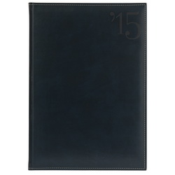 Еженедельник датированный А4 PORTLAND (128 стр.), серебряный срез, цвет темно-синий