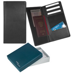 Портмоне путешественника с отделением для авиабилета, паспорта и кредитных карт, кожа, в подарочной коробке