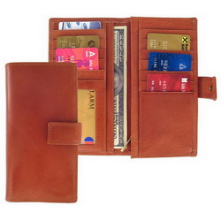 Портмоне с отделением для кредитных карт и отделением для монет, кожа, рыжий