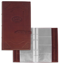 Кляссер для визиток Recuerdoна 160 в/к, кожа коричневый