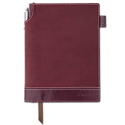 Записная книжка CROSS Textured Journal с ручкой, линованный блок на 125 листов, текстиль, кожзам, цвет бордовый