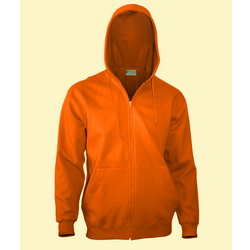 Куртка-толстовка на молнии с капюшоном XL 80% хлопок, 20% полиэстер, плотность 280 г/кв.м, оранжевый