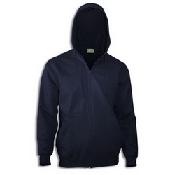 Куртка-толстовка на молнии с капюшоном L 80% хлопок, 20% полиэстер, плотность 280 г/кв.м, цвет темно-синий