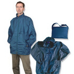 Куртка-ветровка S с чехлом, на подкладке ( сетка), 100% нейлон синий