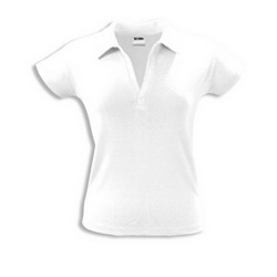 Рубашки-поло L женская 100% хлопок, плотность 205 г/кв.м, белый