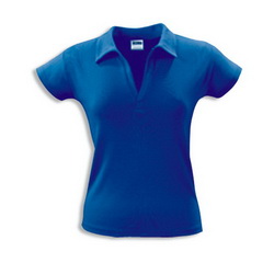Рубашка-поло женская,S,100% хлопок, плотность 205 г/кв.м синий