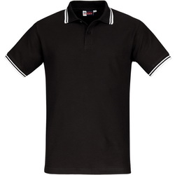 Рубашка-поло, S, с контрастной отделкой на воротнике и манжетах, 100% хлопок, плотность 180 г/кв.м, цвет черный