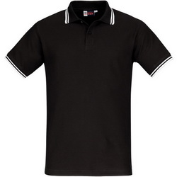 Рубашка-поло XXL,с контрастной отделкой на воротнике и манжетах, 100% хлопок, плотность 180 г/кв.м, цвет черный