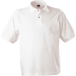 Рубашка-поло детская рост 140 см, 10 лет, 100% чесаный хлопок, плотность 180 г/кв.м, цвет белый